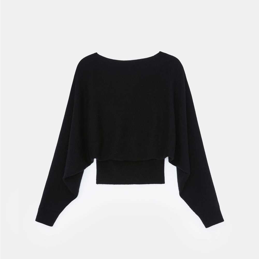 LAFAYETTE 148 Cashmere Convertible Blouson Pullover In Black XL NWT